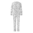 thumbnail image 5 of WCJM Daily Home Outfits for Women Printed Long Sleeve Top and Long Trousers for Family Matching Black Long Sleeve Crew Neck Pajama Sets, 5 of 7
