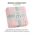 thumbnail image 6 of Martha Stewart Everyday Ultra Soft Brushed 100% Premium Microfiber 3 Piece King Quilt Set, 1 Quilt 90" x 90" with 2 Pillow Shams, Lightweight & Durable Bedding, Coverlet For All Season, Pink, 6 of 8