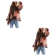 thumbnail image 3 of Moyic Camisa de poliéster para mujer, cuello , manga casquillo plisada, blusa bohemia para interiores y exteriores, salidas diarias, camisas Type9 NO9, 3 of 6
