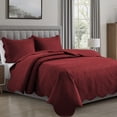 thumbnail image 3 of IR Imperial Rooms 3Pc-Embossed Luxury Bedspread 80 GSM Microfiber Floral Vintage Quilt Set Lightweight King Burgundy, 3 of 13