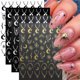 thumbnail image 4 of 4 Uds. De pegatinas para uñas con letras romanas, pegatinas autoadhesivas doradas, plateadas, negras y blancas, palabras en inglés, deslizadores de decoración para manicura DIY, 4 of 5
