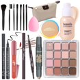 thumbnail image 1 of YBUETE Set de maquillaje Kit completo para niñas, adolescentes, mujeres, set de regalo de maquillaje que incluye sombra de ojos, base, colorete, lápiz de cejas, máscara, delineador de ojos, pinceles,, 1 of 5