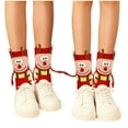 thumbnail image 3 of CYBIBO Funny Christmas Fuzzy Socks, Magnetic Holding Hand Socks, Christmas Stocking Stuffers for Women Men Couples, White Elephant Novelty Socks Gifts for Winter Xmas, Red F, 3 of 6