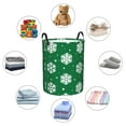 thumbnail image 4 of Susaid Snowflake Print Waterproof Oxford Cloth Storage Circular Laundry Hamper BasketCapacity for Home-Medium, 4 of 6