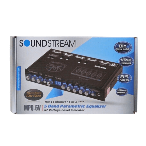 Soundstream MPQ-5V 5-Band Parametric EQ Vehicle Audio Amplifier with Subwoofer Control, Black