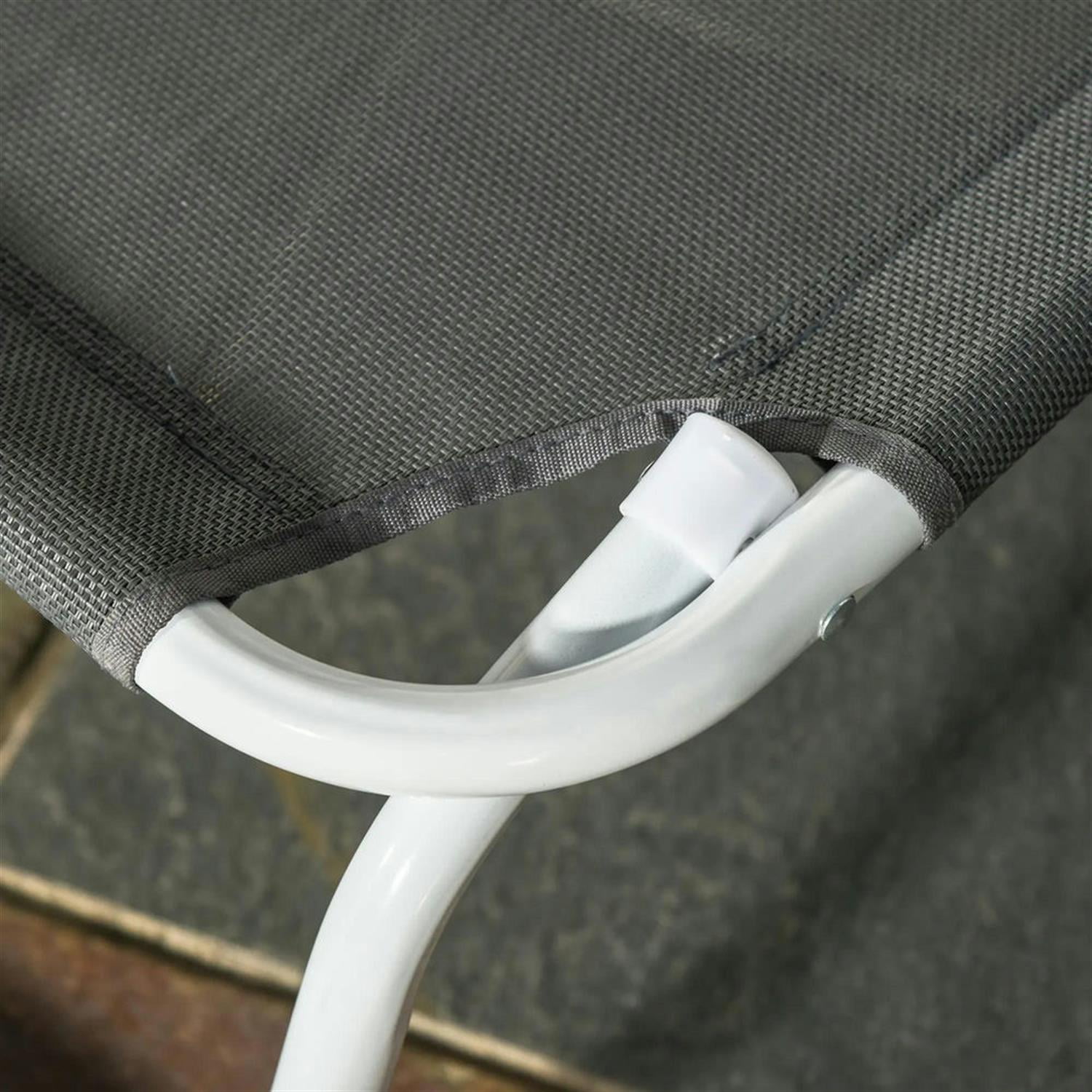 Demi Bonn Outdoor Folding Beach Lounger with Pillow, 5-Position Sun Tanning Chair, Face Hole for Beach, Yard, Patio, Dark Gray