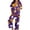 Dark Purple, variant on Gkeoshab Lounge Sets for Women Matte Satin Halloween Pajama Set Cute Ghost Print Button Short Sleeve Top & Wide Leg Long Pants Plus Size Friendly Festive Loungewear Comfortable 2 Piece Sleepwear
