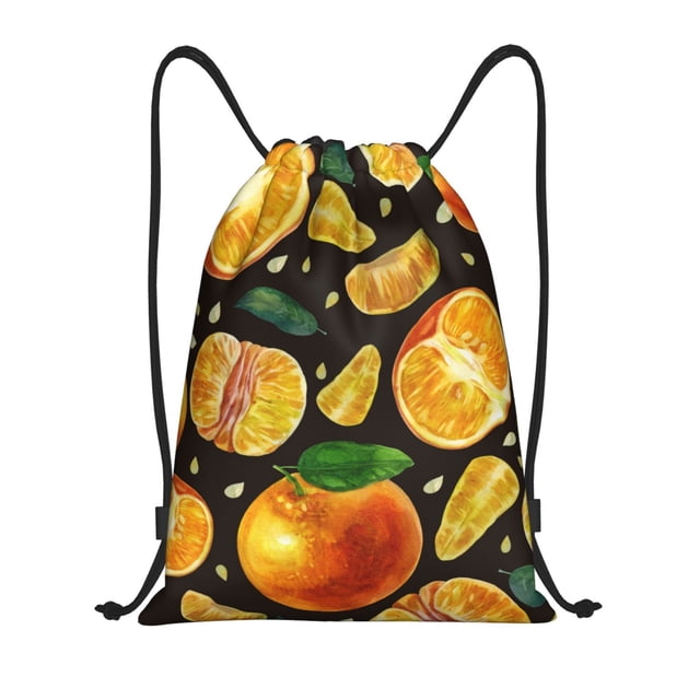 Fotbe Tangerine Bolsa Mochila con Cordón Estampada, Bolsa de Gimnasio Deportiva, Bolsa Cinch, Bolsa con Cordón para Hombres y Mujeres-Small