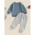 thumbnail image 6 of Jxzom Toddler Baby Boy Fall Winter Clothes Long Sleeve Tractor Letter Print Sweatshirt Tops Solid Pants 6 12 18 Months 2T 3T 4T Cute Outfit Set, 6 of 8