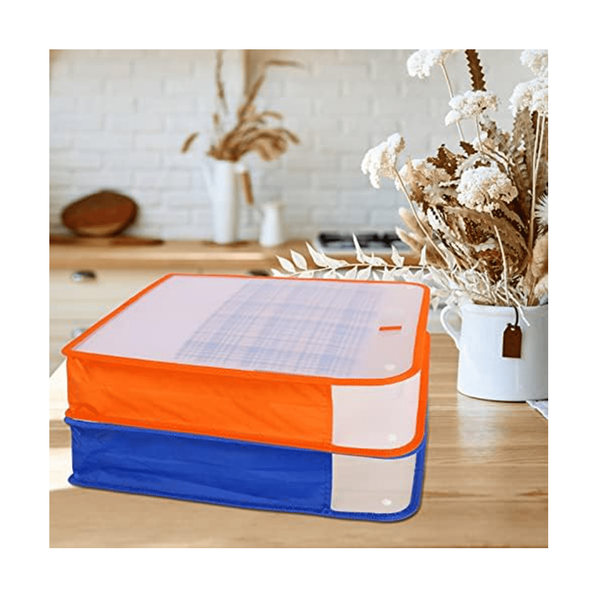 4Pcs 15.8 x 13 x 3 Inches Scrapbook Paper Storage Organizer Box, Expandable Paper Folio12 x 12 Sheets,for Cardstock