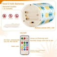 thumbnail image 4 of Pineapple Pattern Flameless LED Candle Set with Remote, Battery Operated Color Changing Pillar Candles, Set of 2, 4 of 7
