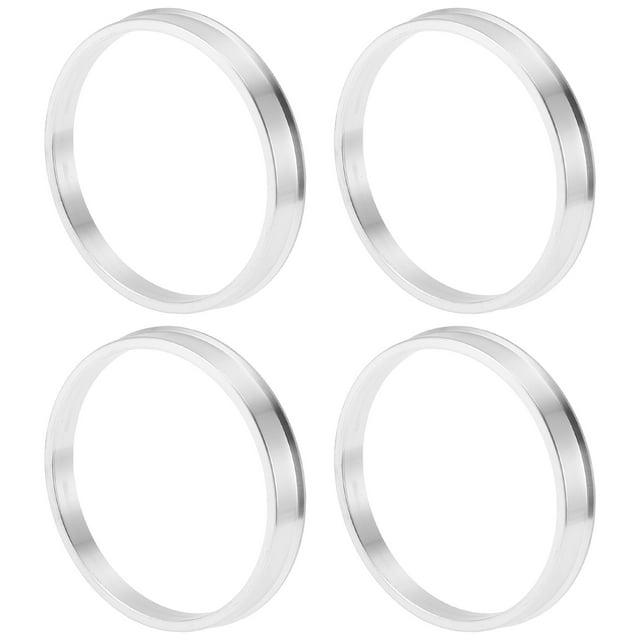 Anillos de centrado de rueda de automóvil Unique Bargains, anillos de hub de absorción de choque, aleación de aluminio, tono plateado, duraderos, OD 72.1mm a ID 66.1mm
