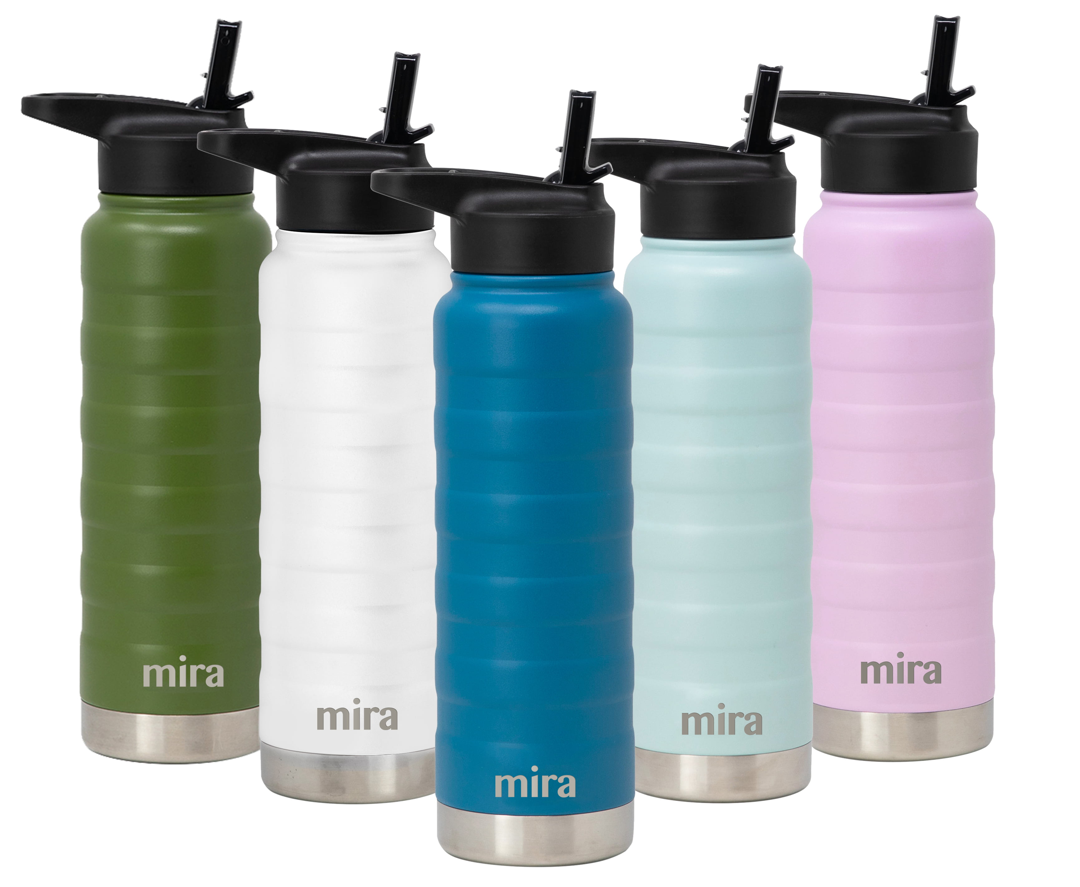 Double Walled Cola Shape Thermos 12 Hours Hot MIRA 25 Oz Stainless Steel Vacuum Insulated Water Bottle Groovy Leak-Proof Sports Flask 24 Hours Cold Reusable Metal Water Bottle 