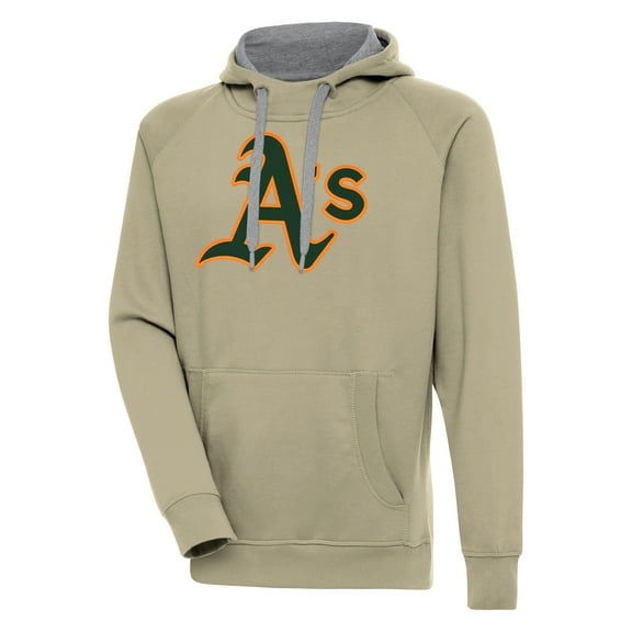 Men's Antigua Khaki Athletics Victory Pullover Hoodie