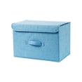 thumbnail image 3 of UKAP Contenedores de almacenamiento de tela para el hogar plegables con tapas de manijas Caja plegable Organizador de contenedores de lino, 3 of 4