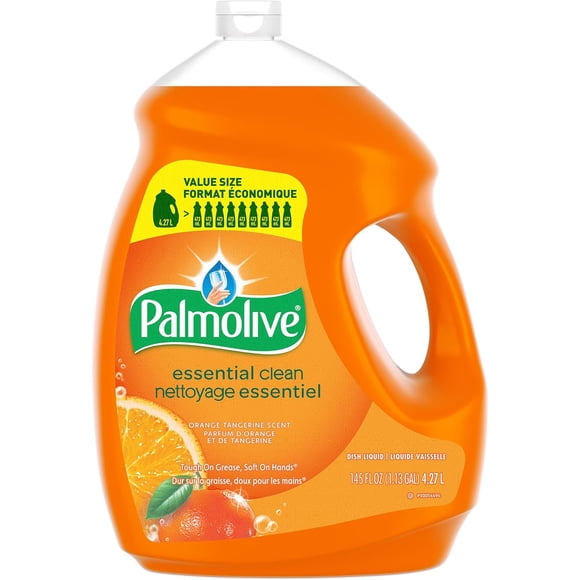 Palmolive Essential Clean Dish Soap Liquid - Orange Tangerine Scent - 4.27 L - Tough on Grease, For Everyday Dishwashing