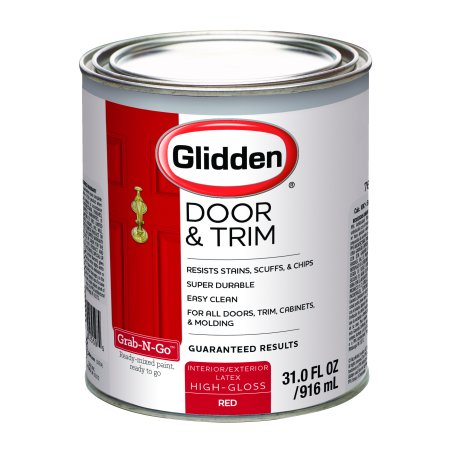 Glidden Door & Trim Paint, Grab-N-Go, High Gloss Finish, 1 Quart