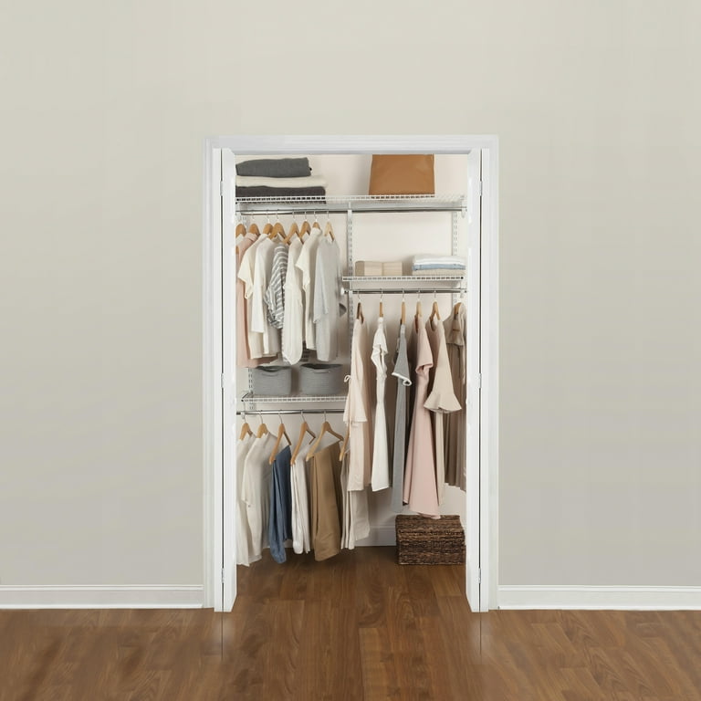 Rubbermaid Configurations 4 to 8 ft Custom Closet Organizer Kit, White (2 Pack)