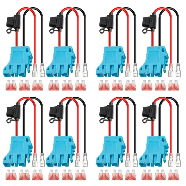 8Pack 12 AWG Wire Harness Connector Replacement for Peg-Perego 12Volt SLA Battery Ride on Vehicle Riding Toys with Fuse