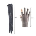 thumbnail image 6 of Mdesiwst 1 Pair Silicone Palm Open Finger Design Letter Print Non-slip Cuffs Long Arm Sleeves Men Outdoor Ice Silk Long Cycling Gloves, 6 of 7