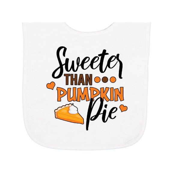 Inktastic Thanksgiving Sweeter Than Pumpkin Pie Baby Terry Cloth Bib