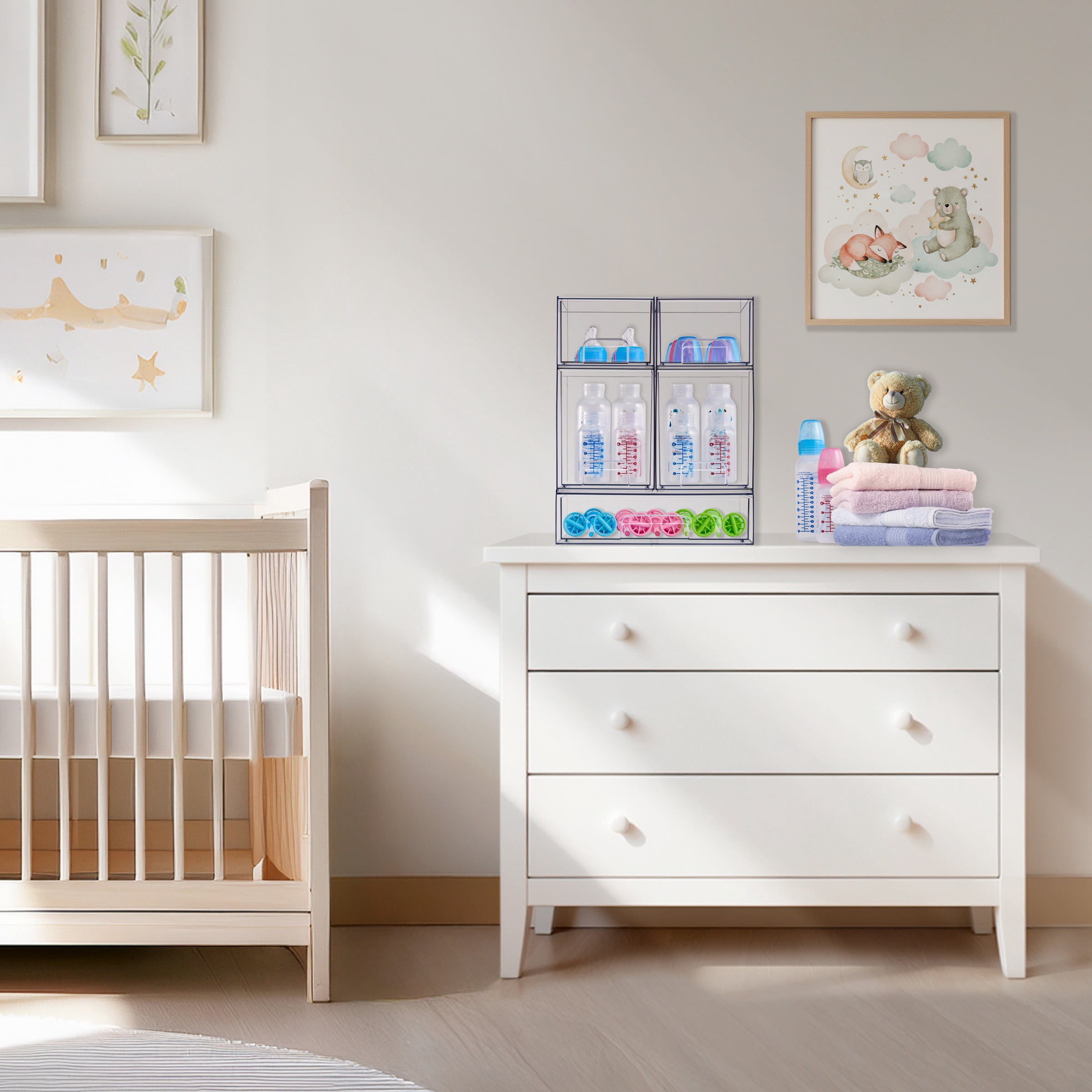 Sorbus 4 Pack Clear Acrylic Storage Drawers for Baby Essentials and Small Items Organizer