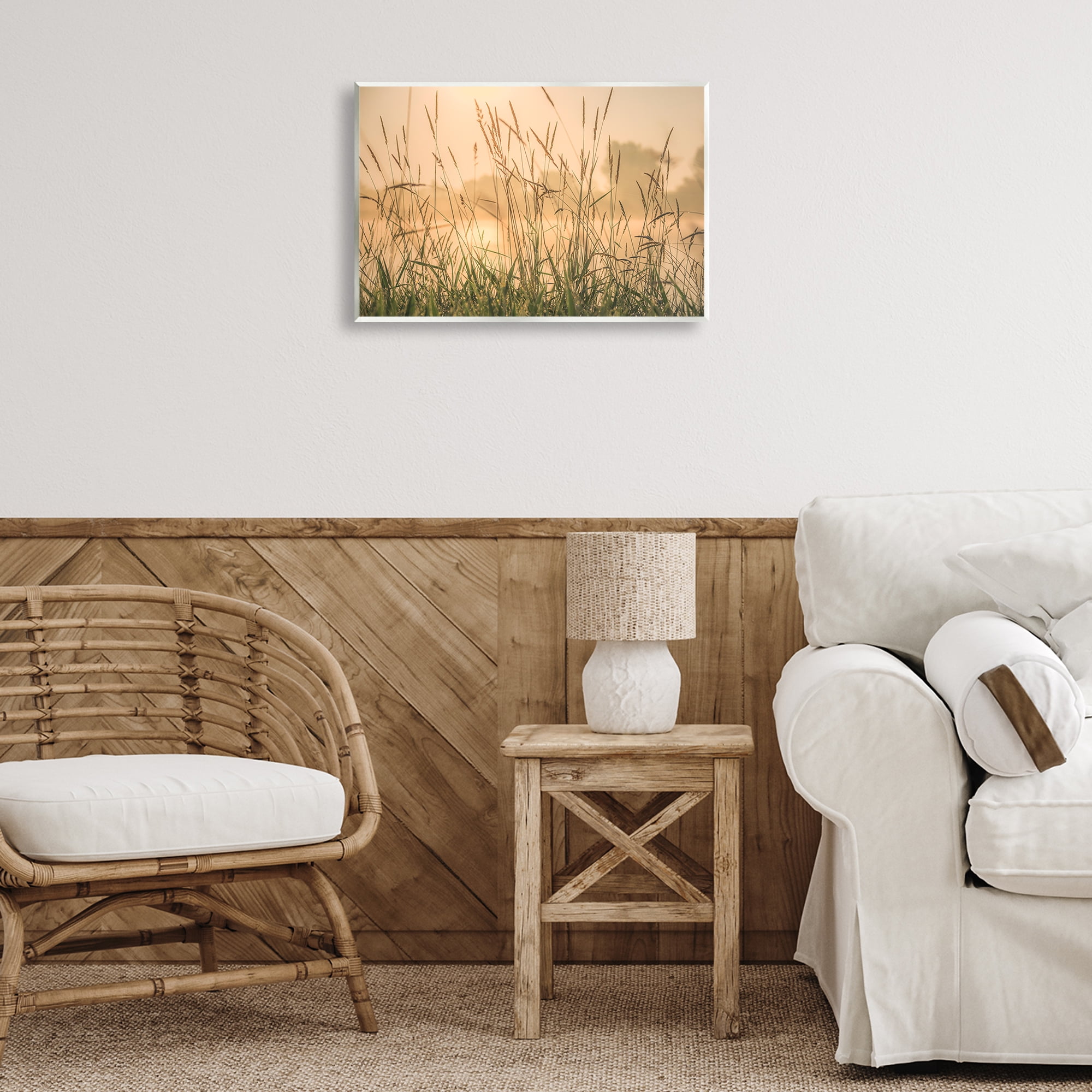 Stupell Industries Grassy Country Reeds Landscape & Nature Photography Unframed Art Print Wall Art, 19 x 13