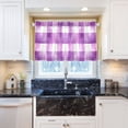 thumbnail image 5 of Yayeee Kitchen Curtains Tier Pair Light Filtering 27"x36" Rod Pocket Short Cafe Window Panel, Purple And White Pattern, 5 of 7