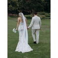 thumbnail image 2 of 1 Tier Bride Wedding Veil White Long Cathedral Bridal Tulle Veils with Comb Simple Drop Veils for Women and Brides (2-Ivory), 2 of 7