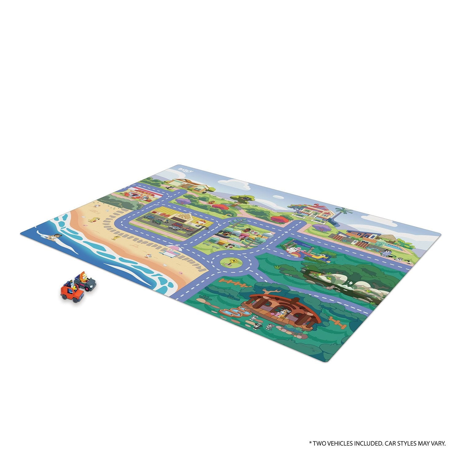 Megamat Jumbo Floor Playmat with 2 Character Vehicles (Bluey)