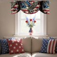 thumbnail image 4 of Independence Day Tie Up Valances Curtain, Adjustable Kitchen Watercolor U. S, Flag Soaring Bald Eagle Vintage Valances for Windows Decor, Rod Pocket Short Curtains Set for Bedroom/Bathroom, 54"x18", 4 of 9