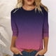 thumbnail image 2 of Blusa suelta con estampado de manga 3/4 y cuello redondo informal a la moda para mujer Fridja  czfsfas3111, 2 of 6