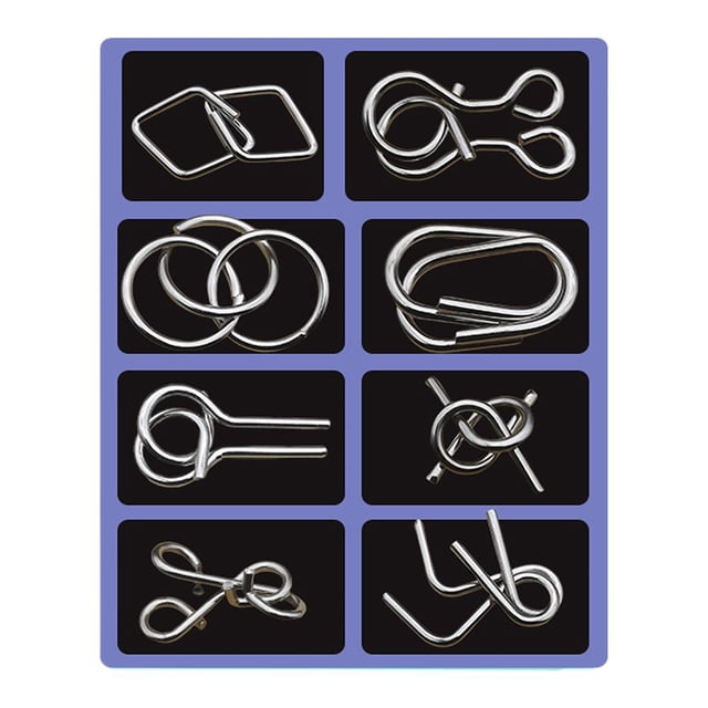 Metal Puzzles Solving,3D Metal Puzzles Brain Teasers,Metals Brain Teaser Puzzle ,Physics Mechanical Set,Wire Puzzle Mind Challenge Games,Fidget Toys