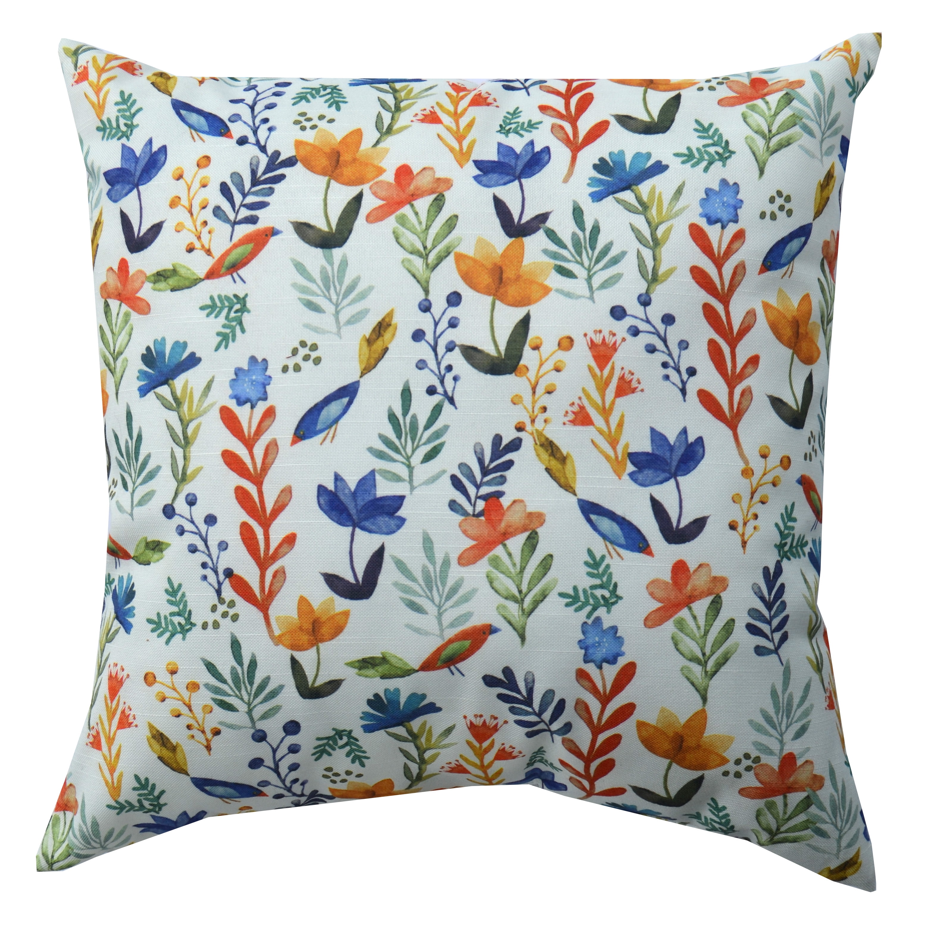 Mainstays Decorative Throw Pillow, Bird Floral, 18