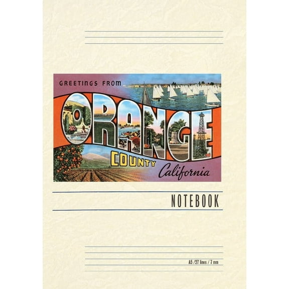 Vintage Lined Notebook Greetings from Orange County, California (Paperback)