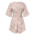 thumbnail image 4 of WILLBEST Robes et Combinaisons à Manches en V à Fleurs pour Femmes avec Ceinture Plissée, 4 of 4