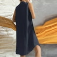thumbnail image 7 of amkenre Party Dresses for Women 2024 Summer Color Cotton Linen Sleeveless Single-breasted Loose V-neck Long Dress, 7 of 7