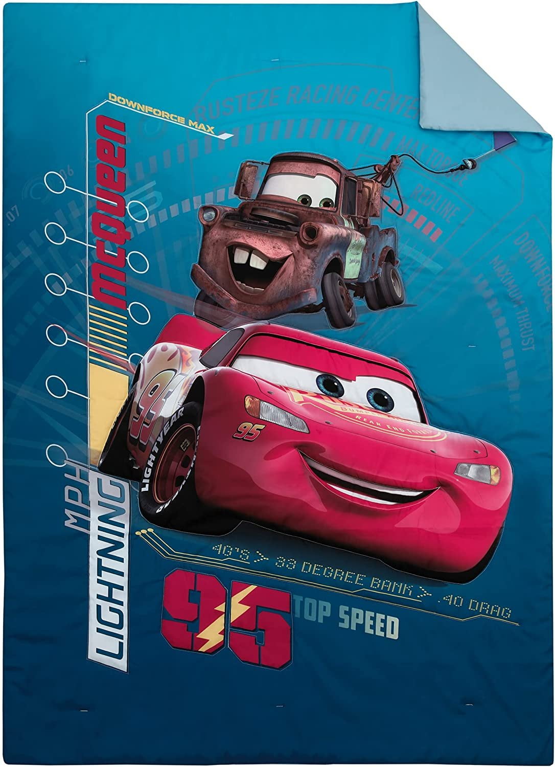 Disney Cars Piston Cup Circuit Blue 4 Piece Toddler Bedding Set