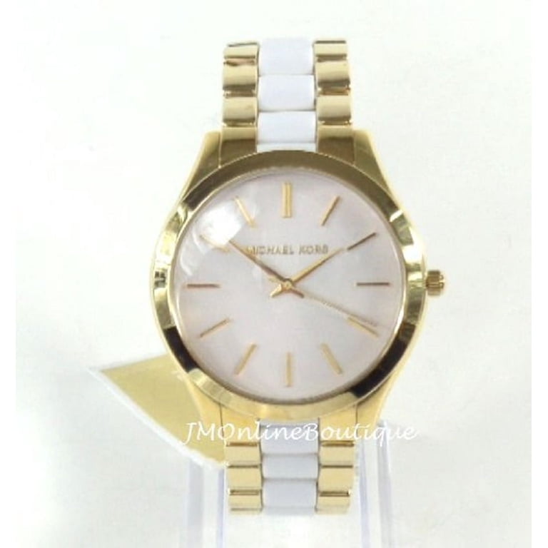 Women\'s Slim Runway MK4295 Gold Stainless-Steel Quartz Fashion Watch Michael Kors MK4295 Slim Runway White Dial Gold Tone  main image 4