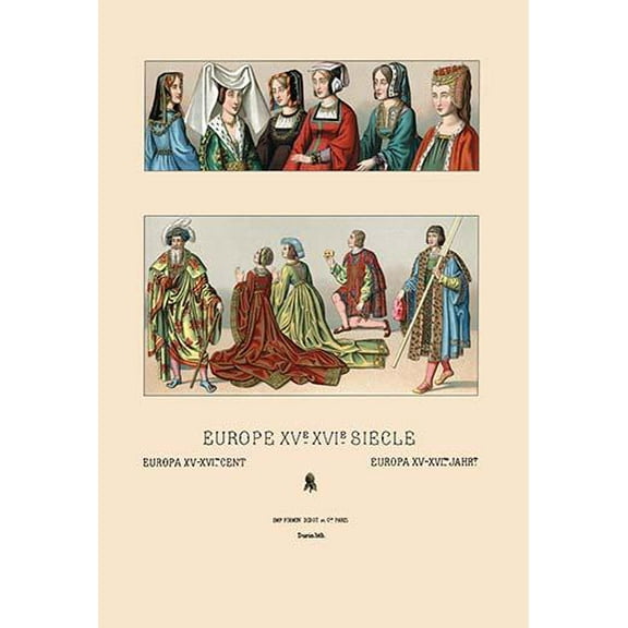 A Variety of French Fashions, 1485-1510-Fine Art Canvas Print (20" x 30")