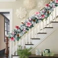 thumbnail image 6 of Frosted Pine Christmas Decorative Rattan White Flocked Garland - Doorway Staircase Handrail Branches Set Holiday Decor, 6 of 7