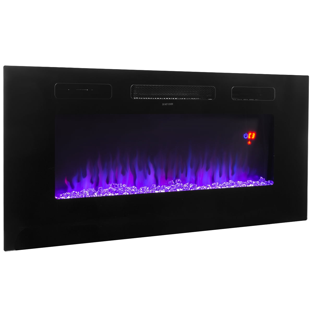 XtremepowerUS Electric Fireplace 50" Recessed & Wall Mounted, Thin Fit & Low Noise, Fit for 2 x 6 Stud, Remote Control with Timer, Touch Screen, Adjustable Flame Colors & Speed