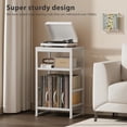 thumbnail image 5 of Record Player Stand with Album Storage - White End Table for Living Room, 5 of 7
