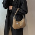 thumbnail image 4 of Nueva moda Otoño e Invierno bolso mensajero nicho cadena hombro PU axila bagkhaki, 4 of 6