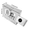thumbnail image 2 of Reloj de mesa digital con pantalla de temperatura y humedad Pantalla LCD Retroiluminación Modo de repetición Reloj de proyección, plateado seitruly EL3019-01B, 2 of 2