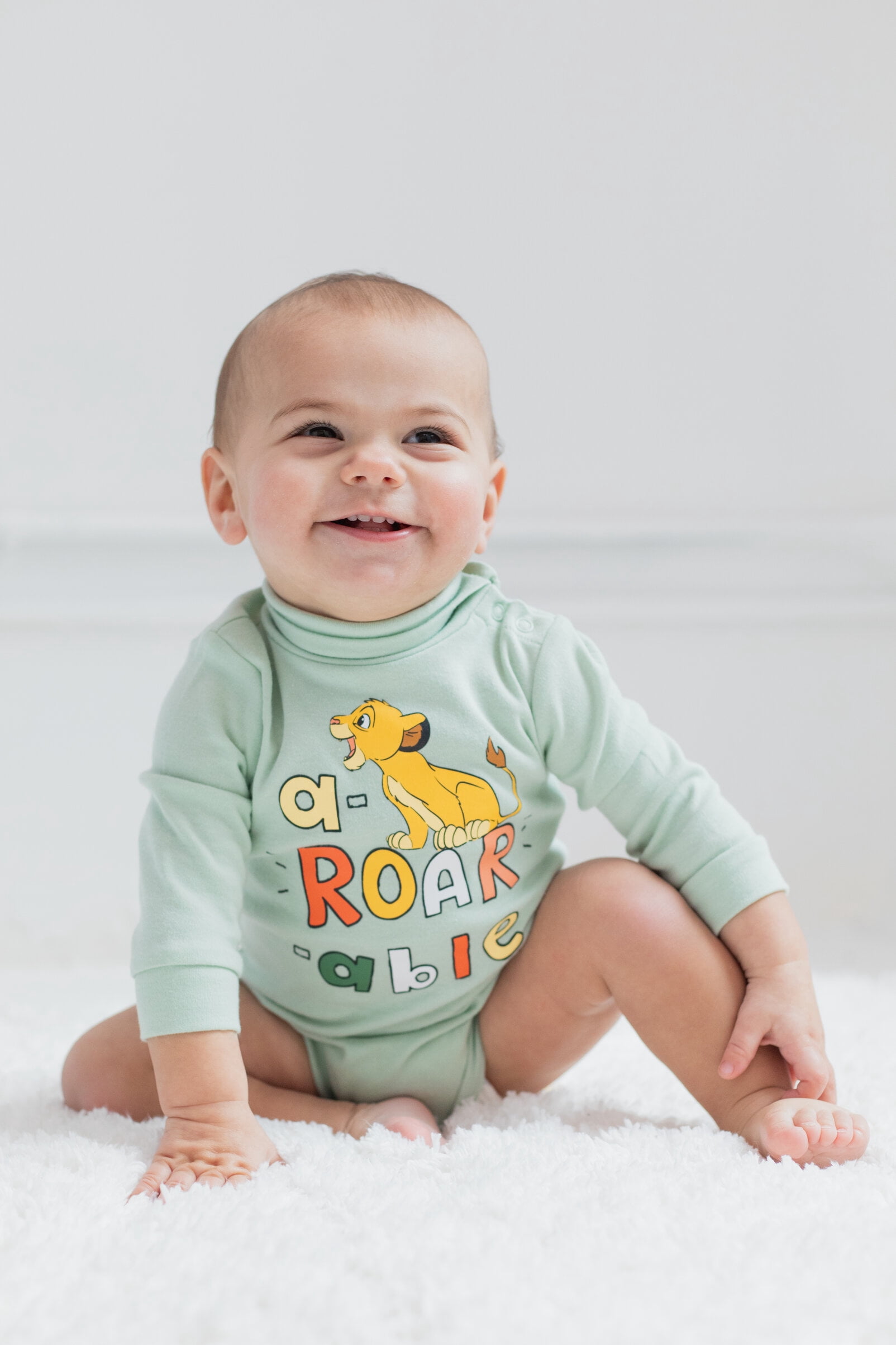 Disney Lion King Simba Newborn Baby Boys 2 Pack Turtleneck Bodysuits Newborn to Infant