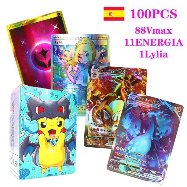 Cartas de Pokémon Vstar Vmax GX para niños, cartas de energía de batalla, 100-120, piezas, EX, alemán, francés, coreano, Pikachu, Charizard, Mewtwo, juguete de regalo Fivean unisex