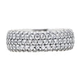 thumbnail image 3 of Anillo de plata con pavé de tres filas eterno bañado en plata, anillo de diamantes de lujo a la moda, regalo de poder para el dedo para mujeres, 3 of 5