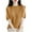 Khaki, variant on Women's Casual Round Neck Short Sleeve Sweater T Shirt Basic Stretchy Solid Color Ribbed Knit Pullover Shirts Tops