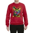 thumbnail image 2 of Cats Are Like Potato Chips Colorful Rainbow Cat Animal Lover Unisex Crewneck Graphic Sweatshirt, Red, Small, 2 of 3